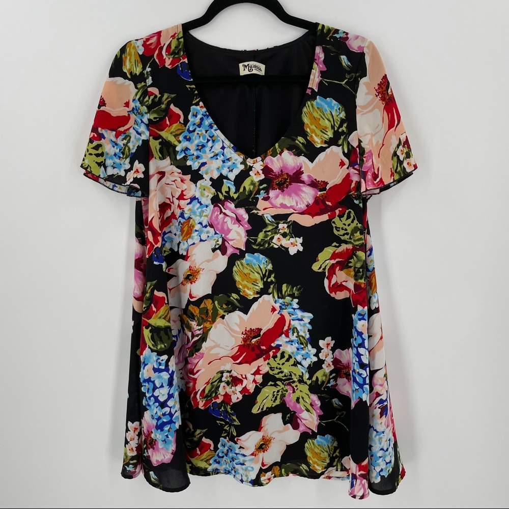 Show Me Your Mumu Floral Tunic Dress V-Neck